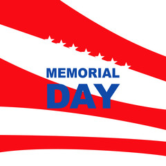 Colored background with text and a star for memorial day.