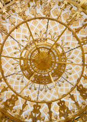 Close-up of a beautiful crystal chandelier