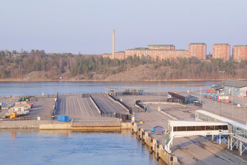 Stockholm, Sweden - April, 5, 2016: cargo port in Stockholm, Sweden