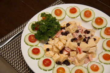  Hawaiian  ham salad with salad dressing

