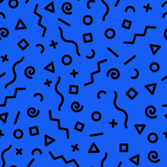 Seamless abstract geometric pattern in retro style, fashion 80-90s. Geometric pattern with geometric elements