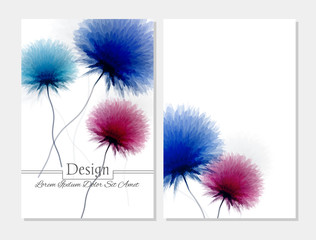 Set of vector design templates.Corporate Identity kit or business kit with artistic, abstract colorful design  for your business. Vector abstract booklet cover. Beauty brochure. Blue pink and white