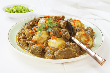 Beef Rendang. This is a Westernised version of Rendang, made with stewing steak and with extra liquid.