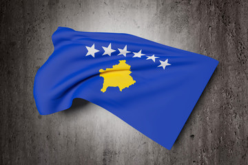 3d rendering of a Kosovo flag waving