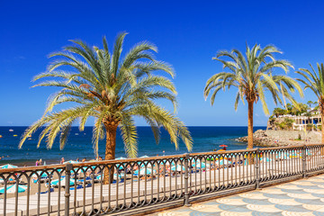 Promenade to the beach in Taurito on Gran Canaria island, Spain