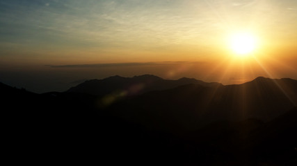 Sunset in Mountains