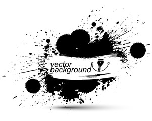 Vector ink splash monochrome seamless pattern 