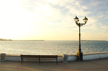 The quay of the the seaside city