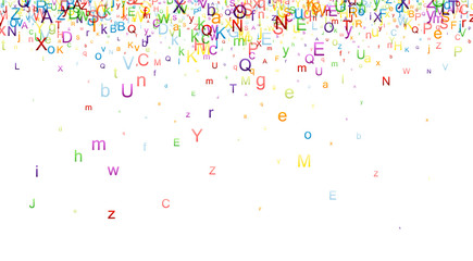 Background with letters.