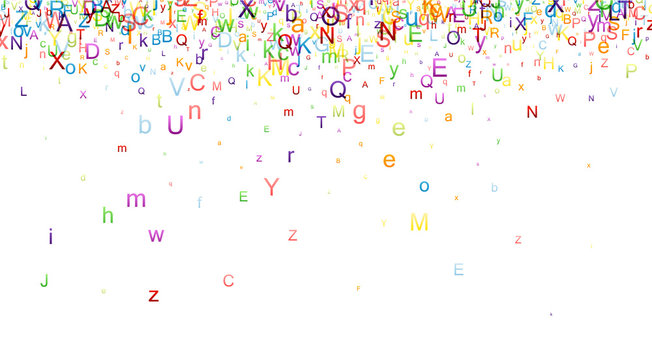 Background with letters.