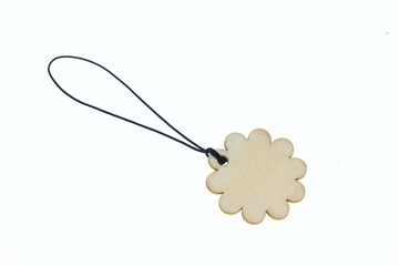 3D rendering wooden label in form of flower