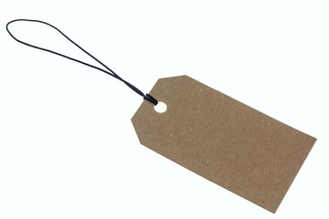 Cardpaper tag on rope