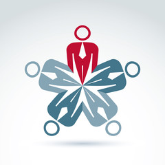 Abstract corporate branding sign. Business team and social communication