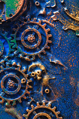 handmade steampunk background mechanical cogs wheels
