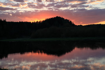 Evening reflections in water