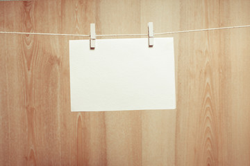 Paper on the clothesline 