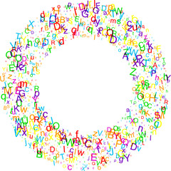 Round background with letters.