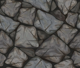 Vector seamless texture of  grey stonewall.