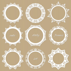 Elegant doily frames set.