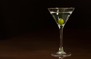 Single glasss of martini cocktail