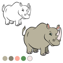 Coloring page. Color me: rhinocetos.