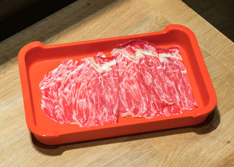 sliced wagyu beef
