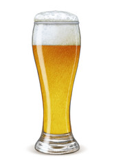 Glass of Beer. Hand-drawn illustration, digitally colored. 