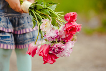 Girl with bouquet