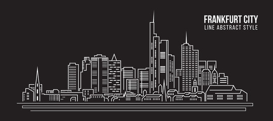 Cityscape Building Line art Vector Illustration design - frankfurt city