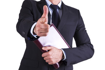 businessman pointing