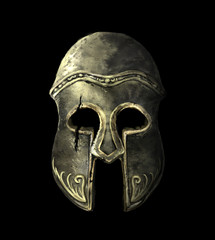 Cracked Ancient Spartan helmet