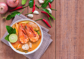 Tom Yam Kung and Ingredients, Thai cuisine.