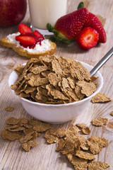 cereals and strawberry