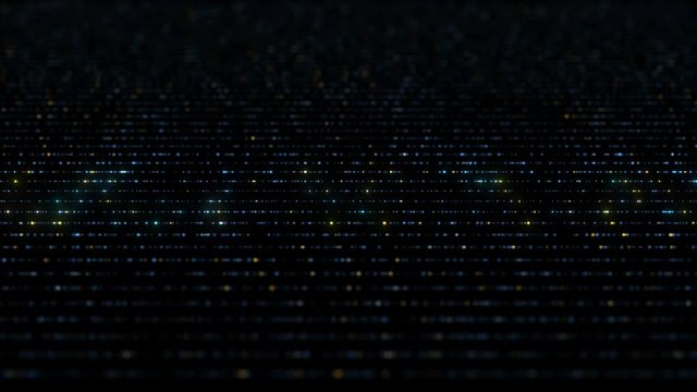 abstract loopable bacgkround, strings made of particles with glow blinks