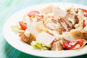 Salad Caesar in a plate