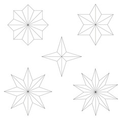 Vector graphics star set
