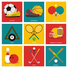 Sport icon on flat design style - 110401565