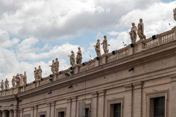 Fototapeta na wymiar the Vatican on a sunny day with clouds and blue sky 