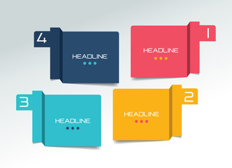 Four option  schedule, tab, banner. Minimalistic vector design infographic.