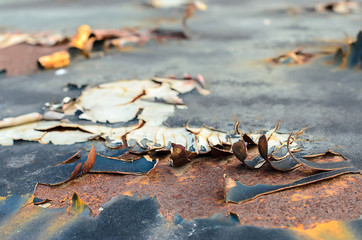 Corroded and peeled metal with rust texture