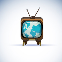 world global map on television - vector