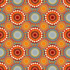Seamless vintage retro pattern orange textile