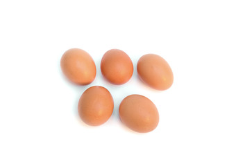 five eggs. Isolated on white background ( You can paint on there's egg )