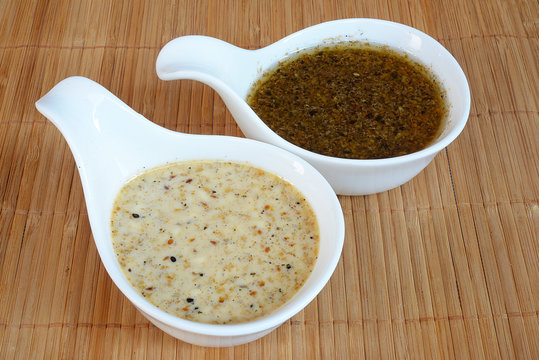 Close Up Of Japanese Sesame Salad Dressing Sauce
