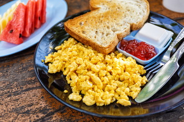 Omelet - breakfast in cafe 