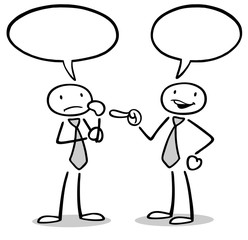 Kommunikation und Dialog zwischen Geschäftsleuten