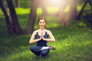 Young woman doing yoga