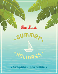 Summer holidays in tropical paradise. Poster.