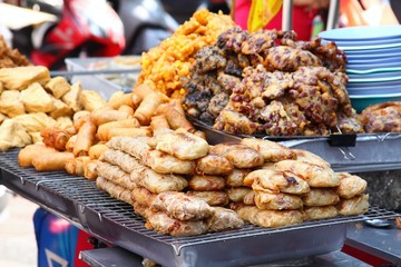 Spring rolls, street market