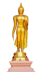 Golden Buddha stands
